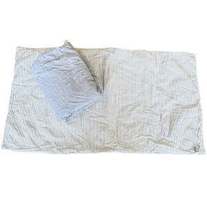 Pottery Barn Silas Reversible Striped 100% Cotton King Sham Pair Denim Blue NWOT